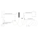 Luminario Litani suspender con tira Neon LED 90W atenuable, incluye canope y cuatro soportes de aluminio, opción color de luz 110-130V de iLumileds