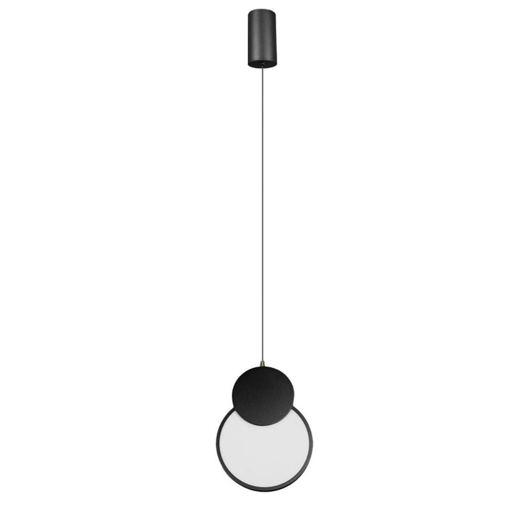 Circulo de luz ApeL vertical suspendido + circulo negro, 12W luz cálida (3000K) suspensión 0-120cm de línea Europea iLumileds