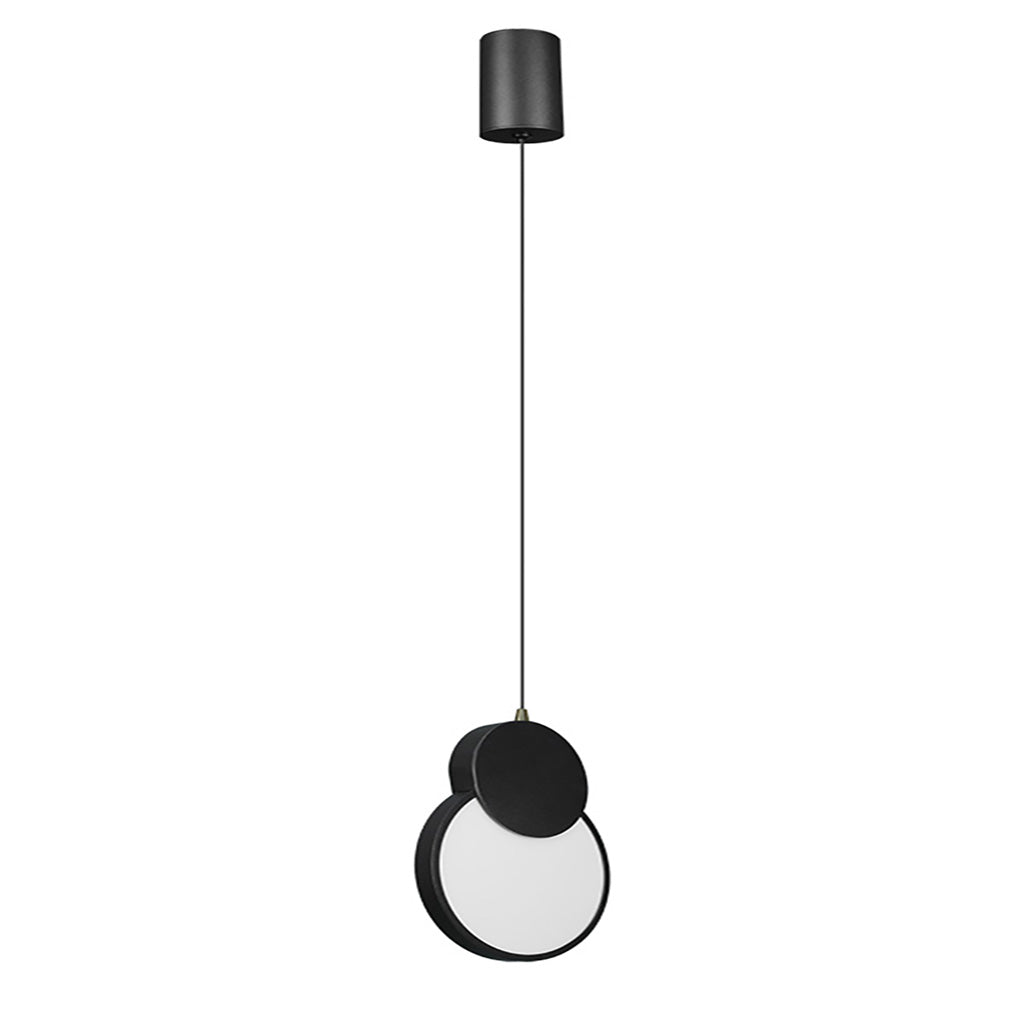 Circulo de luz ApeL vertical suspendido + circulo negro, 12W luz cálida (3000K) suspensión 0-120cm de línea Europea iLumileds