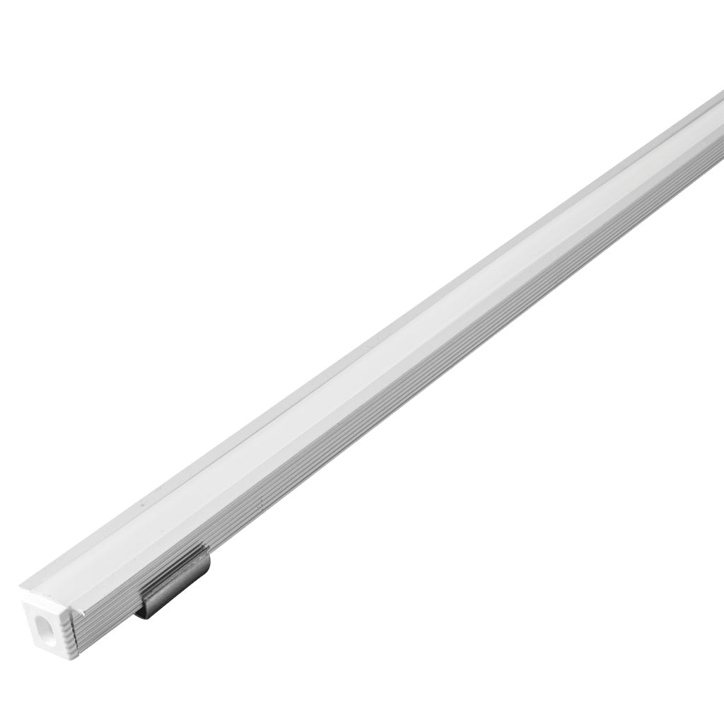 Kit de perfil de aluminio ultra delgado con ceja ILUPA07AKIT. -L:2m A:0.8/1.3cm Al:0.7- incluye difusor, 2 tapas laterales y 2 grapas de sujeción