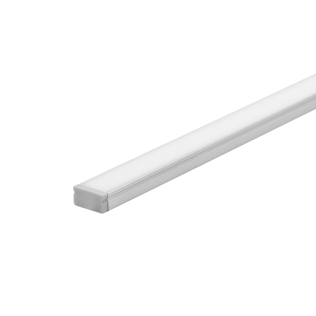 Kit perfil aluminio compatible con lambrin decorativo WPC ILUPA1207KIT -L:2m A:1.2cm Al:0.65cm- incluye difusor y 2 tapas laterales de iLumileds
