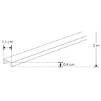 Kit perfil aluminio compatible con lambrin decorativo WPC ILUPA1207KIT -L:2m A:1.2cm Al:0.65cm- incluye difusor y 2 tapas laterales de iLumileds