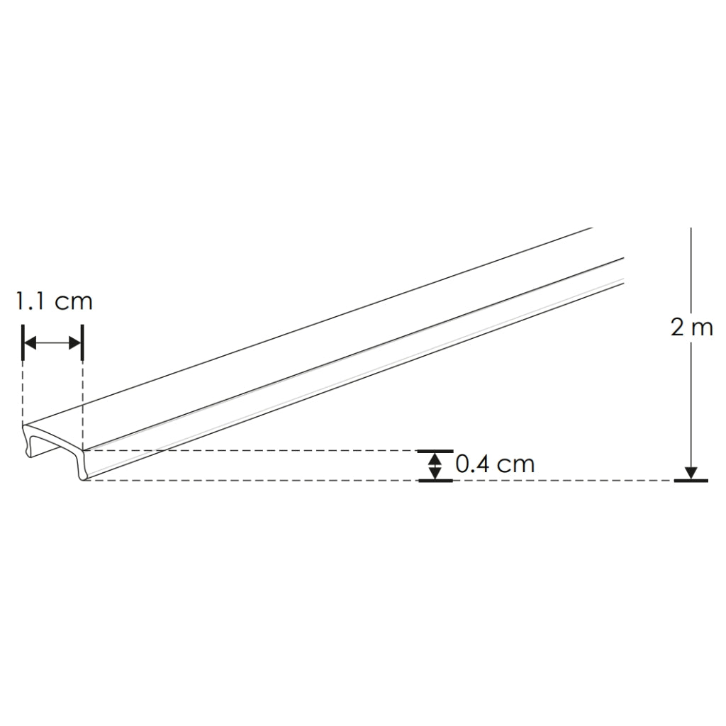 Kit perfil aluminio compatible con lambrin decorativo WPC ILUPA1207KIT -L:2m A:1.2cm Al:0.65cm- incluye difusor y 2 tapas laterales de iLumileds