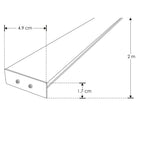 Kit perfil aluminio sobreponer luz doble salida ILUPA1402NKIT. -L:2m A:4.9cm Al:1.7cm- incluye difusor acrílico, tapas laterales y grapas de sujeción