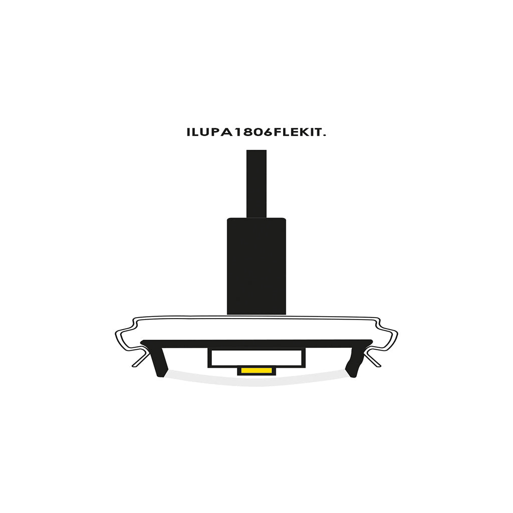 Kit perfil negro aluminio flexible ILUPA1806NFLEKIT -L:3m A:1.8cm Al:0.5cm- incluye difusor acrílico, tapas laterales, grapas de sujeción de iLumileds