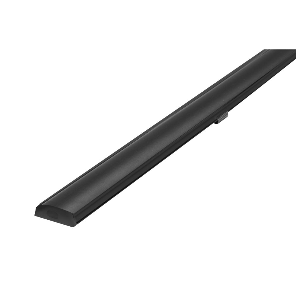 Kit perfil negro aluminio flexible ILUPA1806NFLEKIT -L:3m A:1.8cm Al:0.5cm- incluye difusor acrílico, tapas laterales, grapas de sujeción de iLumileds