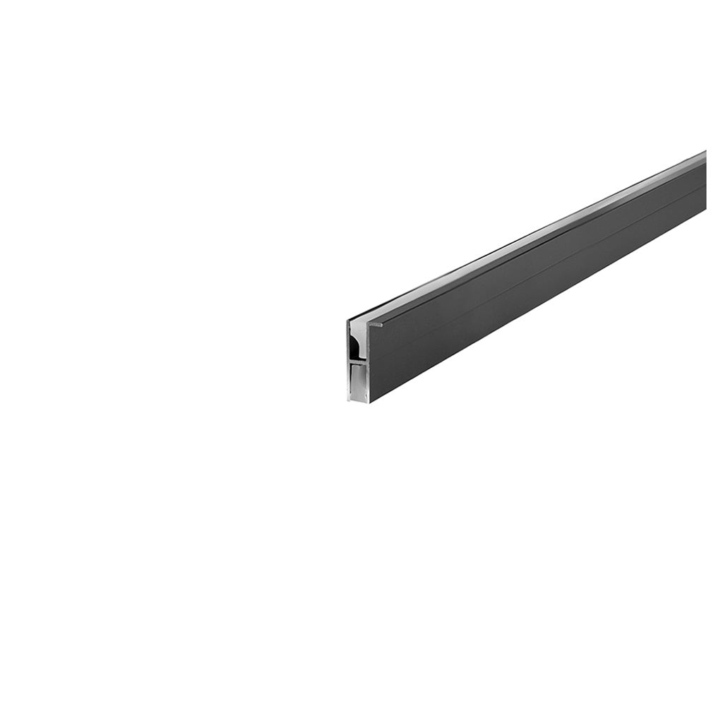 Kit perfil aluminio repisero con doble salida de luz con ceja para colocar al fondo de las repisas -L:2m A:0.85cm Al:1.8cm- incluye mica difusa de iLumileds