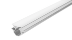Kit de perfil de aluminio sobreponer esquinero doble salida de luz ILUPA191WKIT. -L:2m A:4.3cm Al:3cm- para tira LED, incluye difusor acrílico, 2 tapas laterales y 2 grapas de sujeción