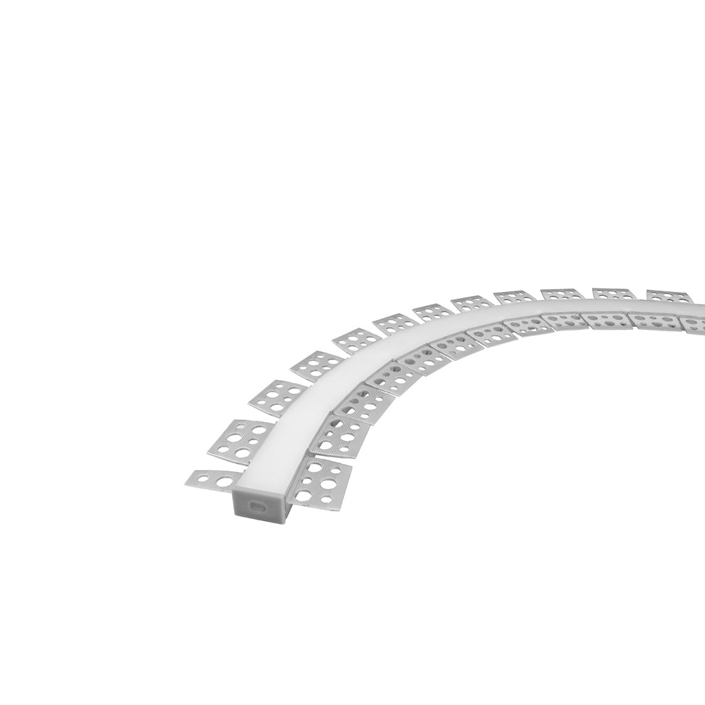 Kit perfil aluminio trimless flexible ILUPA2013FLEKIT -L:2m, A:2cm, Al1.3cm- incluye tapas laterales (difusor se vende por separado) de iLumileds