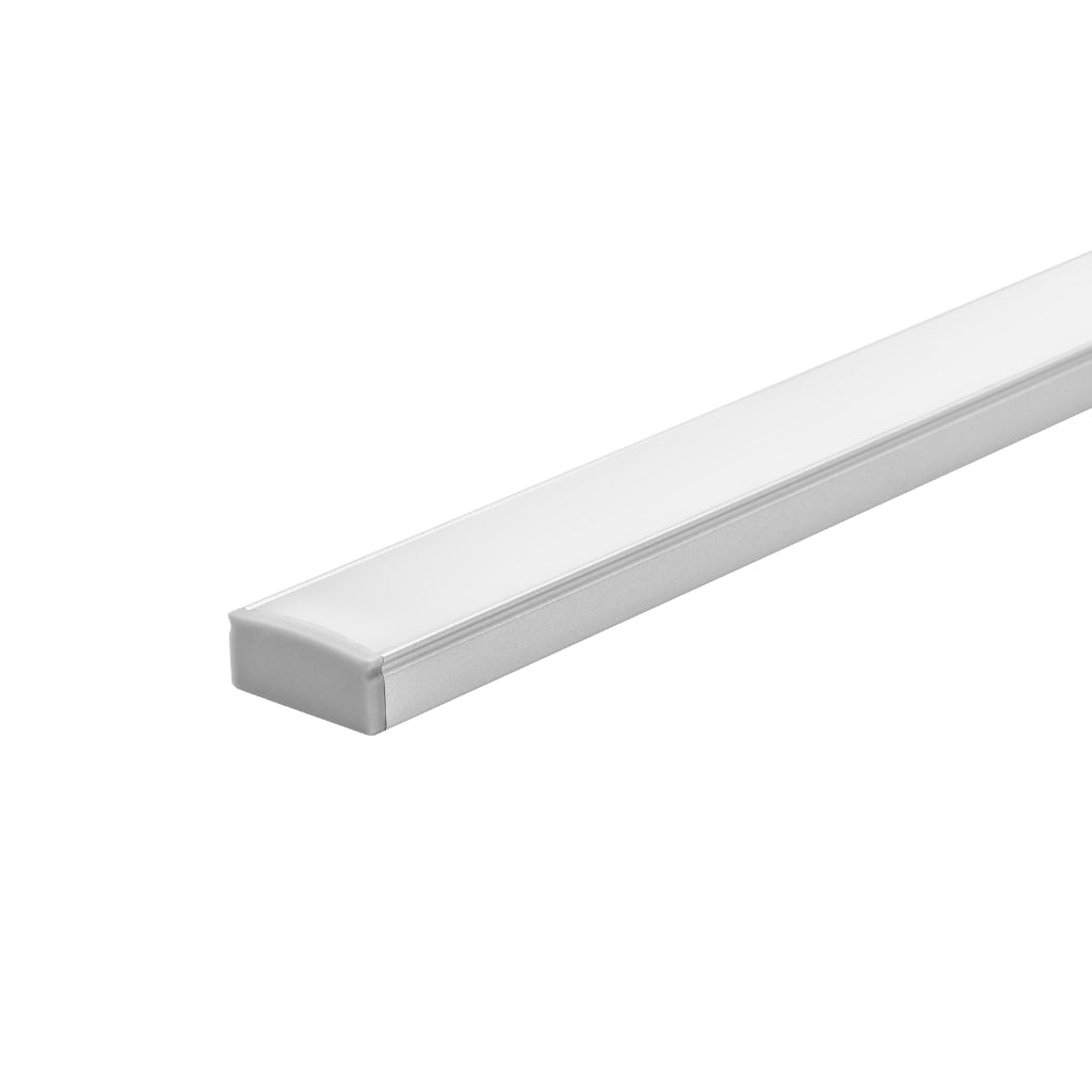 Kit perfil aluminio compatible con lambrin decorativo WPC ILUPA2210KIT -L:2m A:2.2cm Al:0.9cm- incluye difusor y 2 tapas laterales de iLumileds