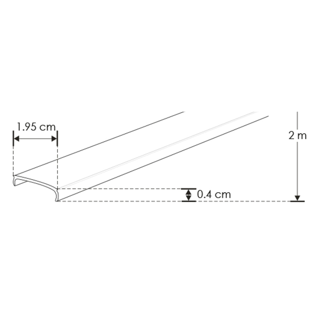 Kit perfil aluminio compatible con lambrin decorativo WPC ILUPA2210KIT -L:2m A:2.2cm Al:0.9cm- incluye difusor y 2 tapas laterales de iLumileds