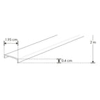 Kit perfil aluminio compatible con lambrin decorativo WPC ILUPA2210KIT -L:2m A:2.2cm Al:0.9cm- incluye difusor y 2 tapas laterales de iLumileds