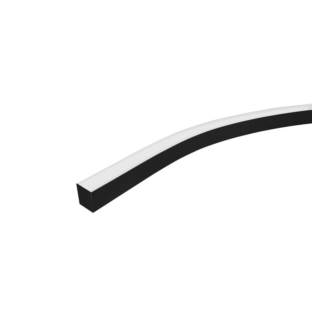 Kit de perfil flexible negro ILUPA3535NFLKIT -L:3m, A:3.5cm, Al:3.5cm- incluye kit de 2 tapas laterales negras y kit de 2 sujetadores (NO incluye difusor) de iLumileds