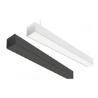 Kit perfil aluminio acabado negro suspender difusor plano ILUPA3535NKIT -L:2m A:3.5cm Al: 3.5cm- incluye difusor, tapas laterales y kit para de iLumileds