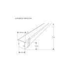 Kit perfil aluminio grande ceja delgada ILUPA3830KIT. -L:2m A:3/3.8cm Al:3cm- incluye difusor, tapas laterales y resortes de sujeción iLumileds
