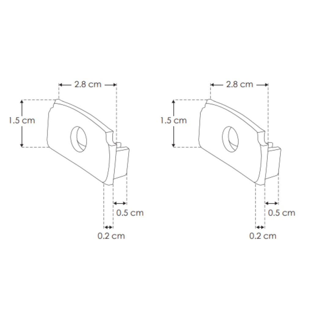 Kit perfil aluminio trimless ILUPA6114KIT. -L:2m, A:2cm, Al1.4cm- incluye difusor y tapas laterales de iLumileds