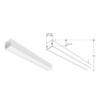 Kit perfil aluminio suspender difusor plano ILUPA3535KIT -L:2m A:3.5cm Al: 3.5cm- incluye difusor, tapas laterales y kit para de iLumileds