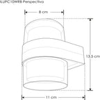 Luminario arbotante exterior cuadrado doble salida 10W de iLumileds