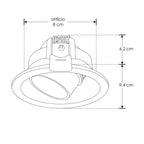 Portalámpara para MR16 dirigible con snoot fabricado en policarbonato, incluye base GU10 de iLumileds