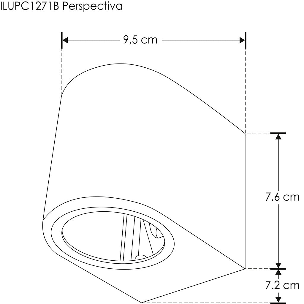 Arbotante cilíndrico de policarbonato para MR16 (base GU10) luz directa de iLumileds