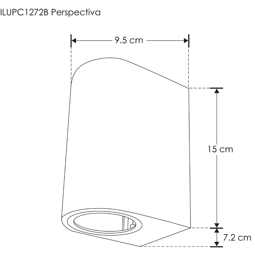Arbotante cilíndrico de policarbonato para MR16 (base GU10) luz directa / indirecta de iLumileds