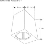 Arbotante rectangular de policarbonato para MR16 (base GU10) luz directa / indirecta de iLumileds