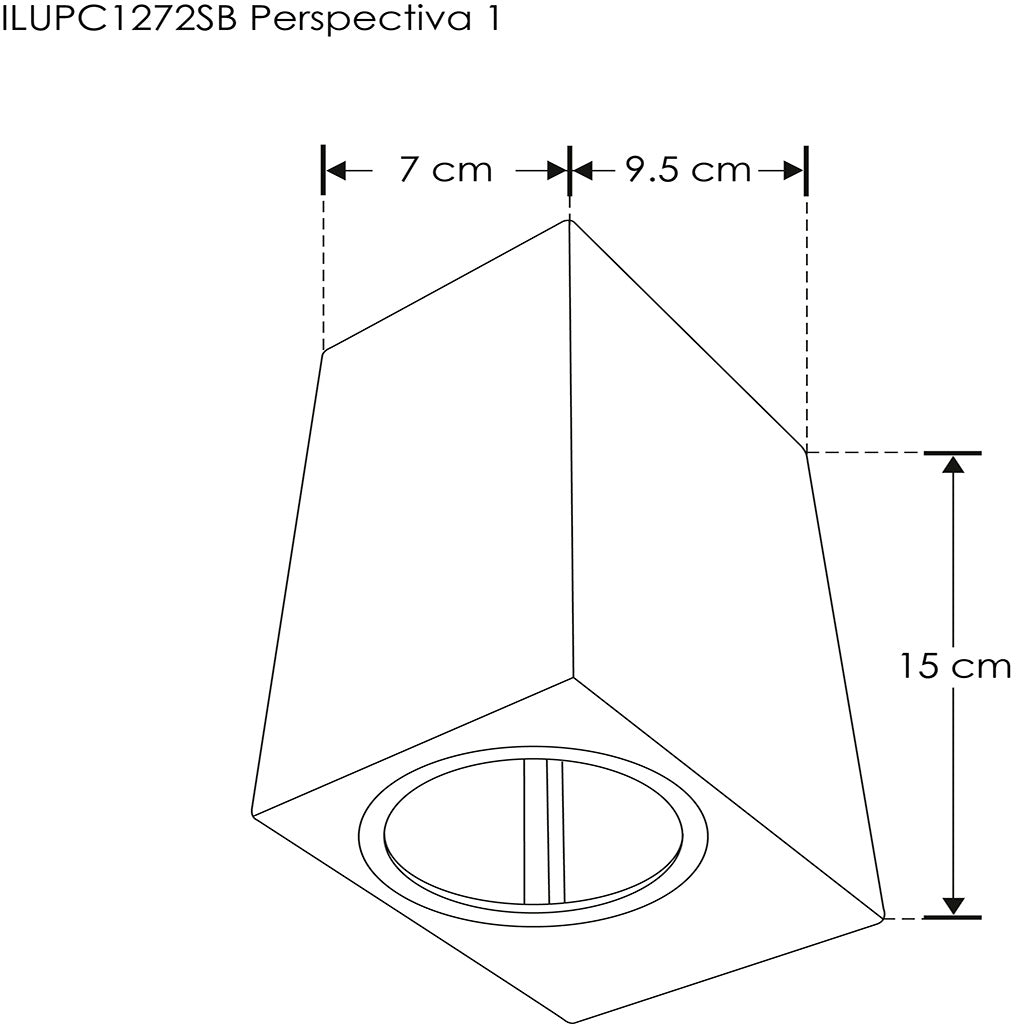 Arbotante rectangular de policarbonato para MR16 (base GU10) luz directa / indirecta de iLumileds