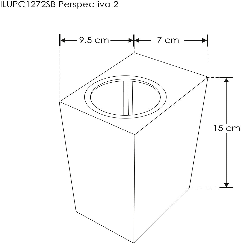 Arbotante rectangular de policarbonato para MR16 (base GU10) luz directa / indirecta de iLumileds