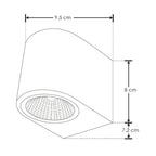 Arbotante cilíndrico de policarbonato 3W 90° luz directa cálida (3000K) 85-265V de iLumileds
