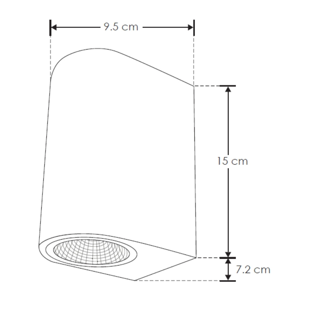 Arbotante cilíndrico de policarbonato 6W 90° luz directa - indirecta cálida (3000K) 85-265V de iLumileds