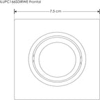Portalámpara cuadrado (7.5x7.5cm) para MR11 plano dirigible de policarbonato, incluye base MR11 de iLumileds