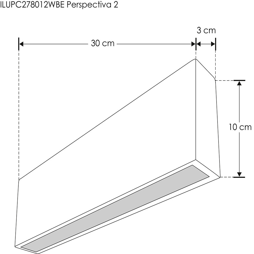 Arbotante rectangular de policarbonato 12W luz directa / indirecta de iLumileds