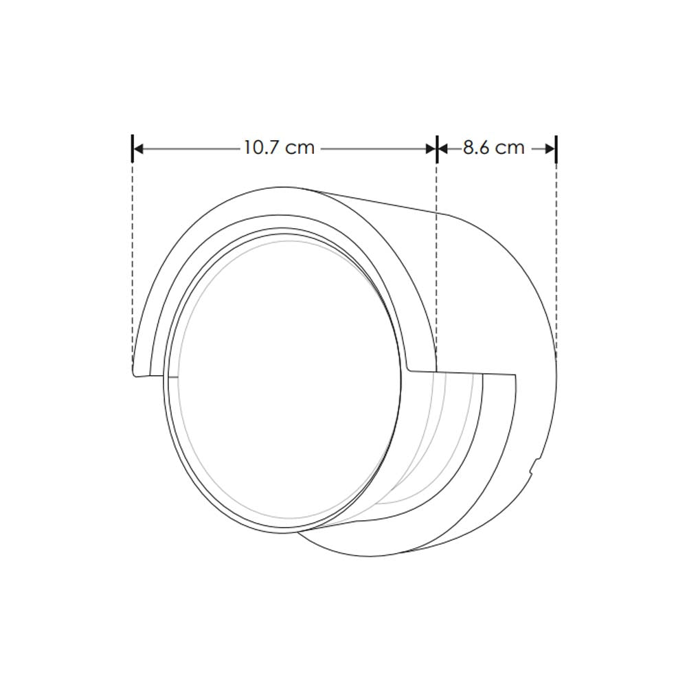 Luminario de muro exterior circular 7W con salida de luz frontal de iLumileds