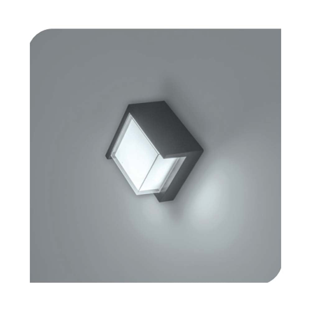 Luminario de muro exterior diamante 7W con salida de luz frontal de iLumileds
