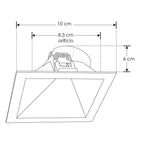 Difusor wall-washer cuadrado de bajo deslumbramiento de policarbonato para módulo LED 8W de iLumileds