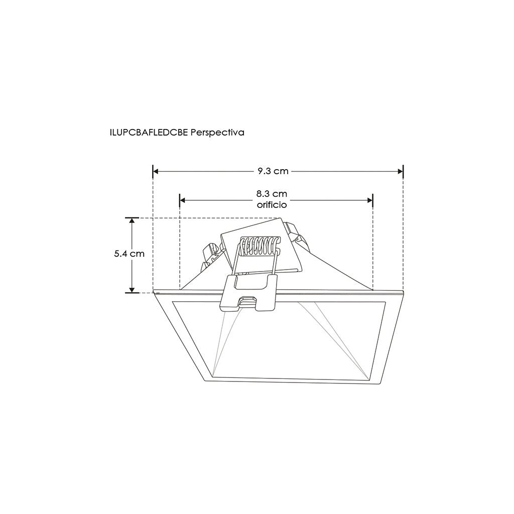 Downlight de policarbonato tipo bafle Wall-Washer cuadrado de bajo deslumbramiento para lámpara MR16 de iLumileds