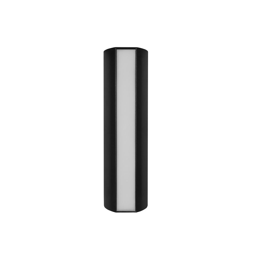 Arbotante 8W con dos salidas de luz indirecta de 45° + frontal de 120°, luz cálida (3000K) de policarbonato acabado negro 100-265V de iLumileds