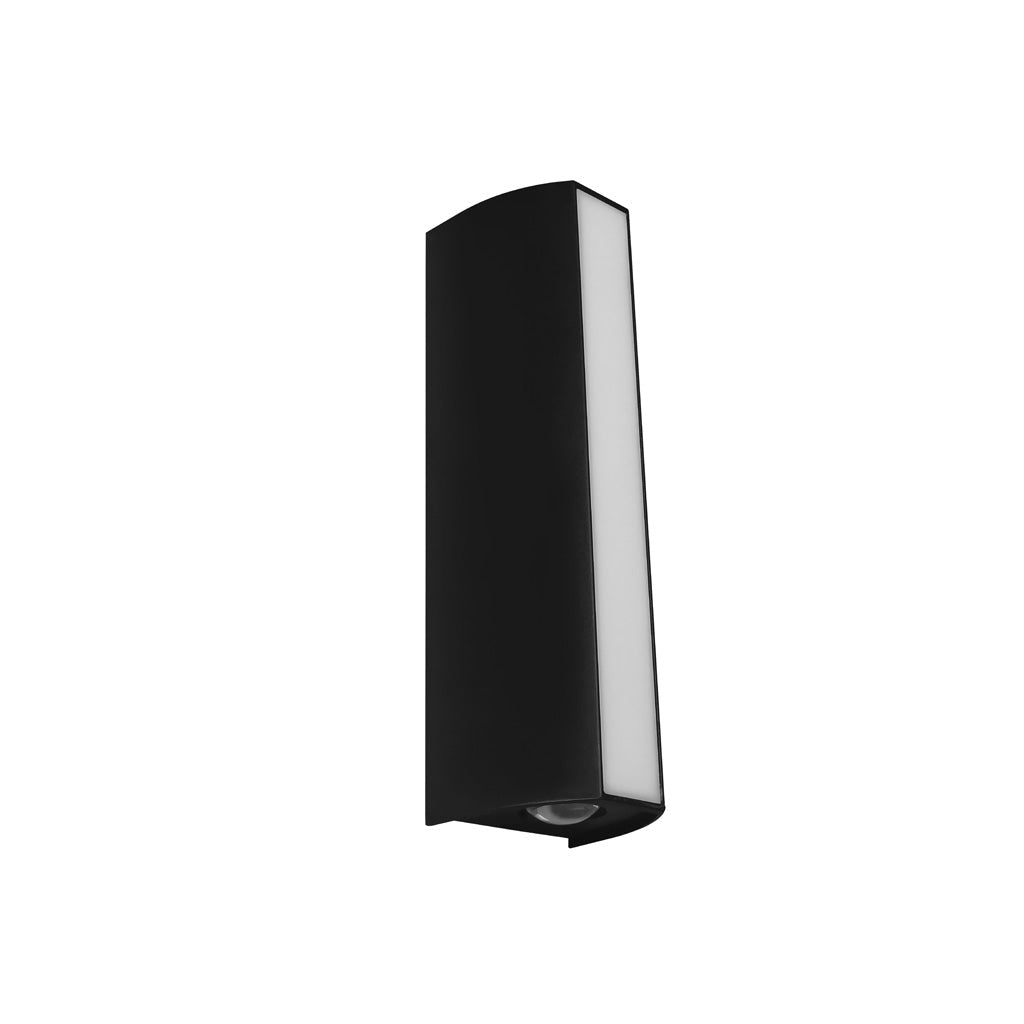 Arbotante 8W con dos salidas de luz indirecta de 45° + frontal de 120°, luz cálida (3000K) de policarbonato acabado negro 100-265V de iLumileds