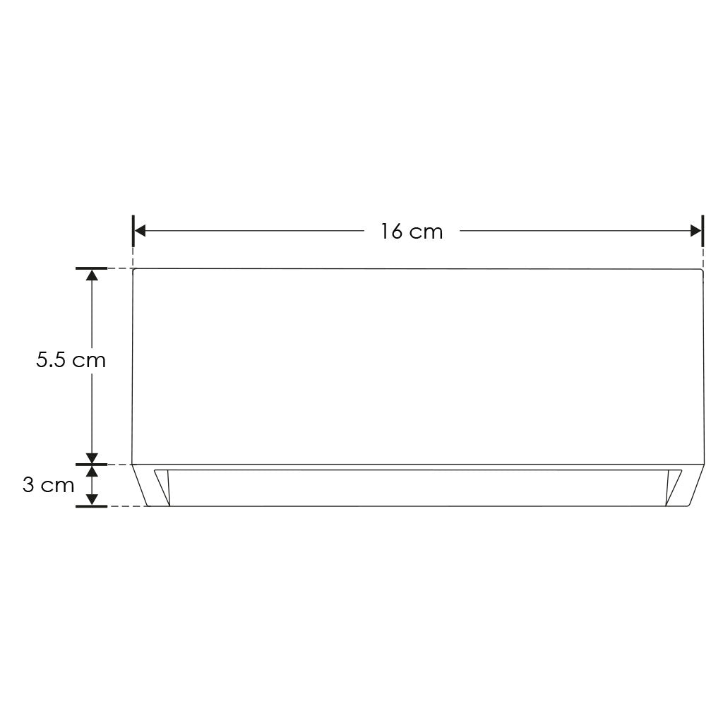 Luminario rectangular 3W de cortesía para pared y escaleras de policarbonato negro luz cálida de iLumileds