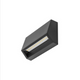 Luminario rectangular 3W de cortesía para pared y escaleras de policarbonato negro luz cálida de iLumileds