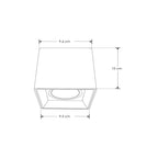 Downlight rectangular sobreponer para lámparas MR16 acabado negro, incluye base GU5.3 de iLumileds