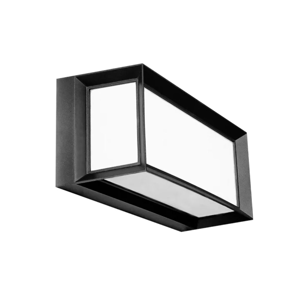 Wallpack decorativo enmarcado 20W luz cálida (3000K) 85-265V, de policarbonato negro de iLumileds