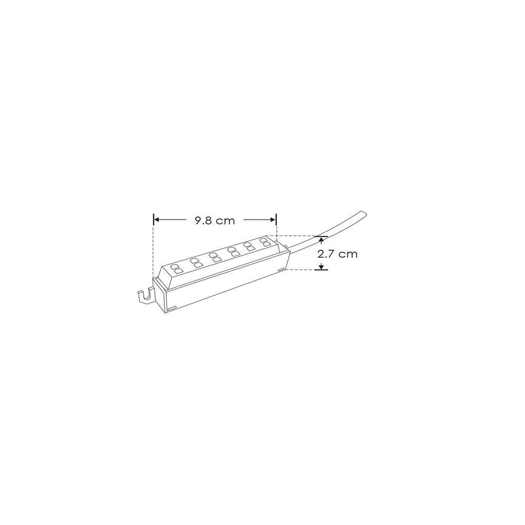 Conector tipo multicontacto para driver o fuente de poder, de led, 6 salidas de 2 AMP c/u (10 AMP totales) 30V cc, conexión en paralelo, protección IP20 de iLumileds