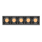 Downlight sobreponer Rectangular Puntual cinco cuerpos ópticos 10W 30° CRI:90 de iLumileds