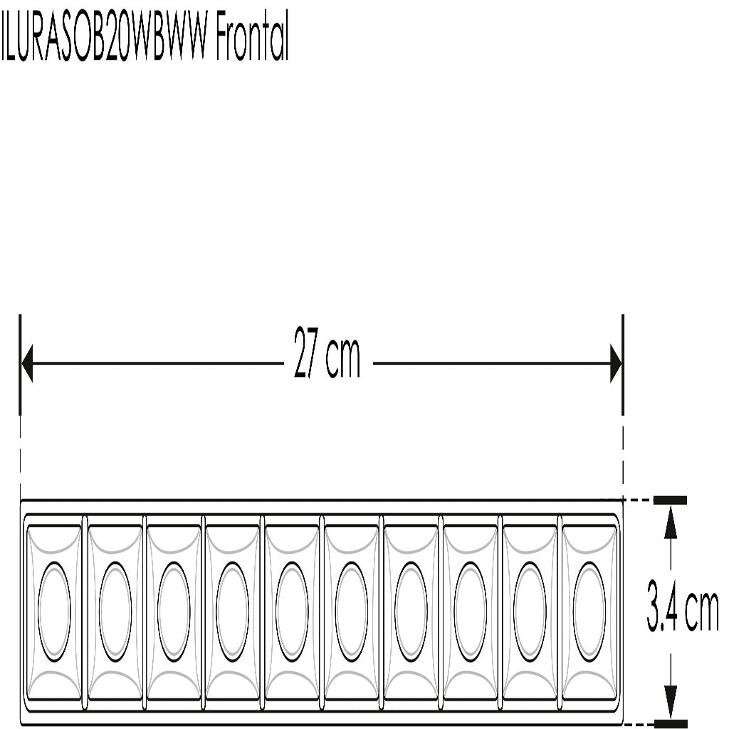 Downlight sobreponer Rectangular Puntual cinco cuerpos ópticos 20W 30° CRI:90 de iLumileds