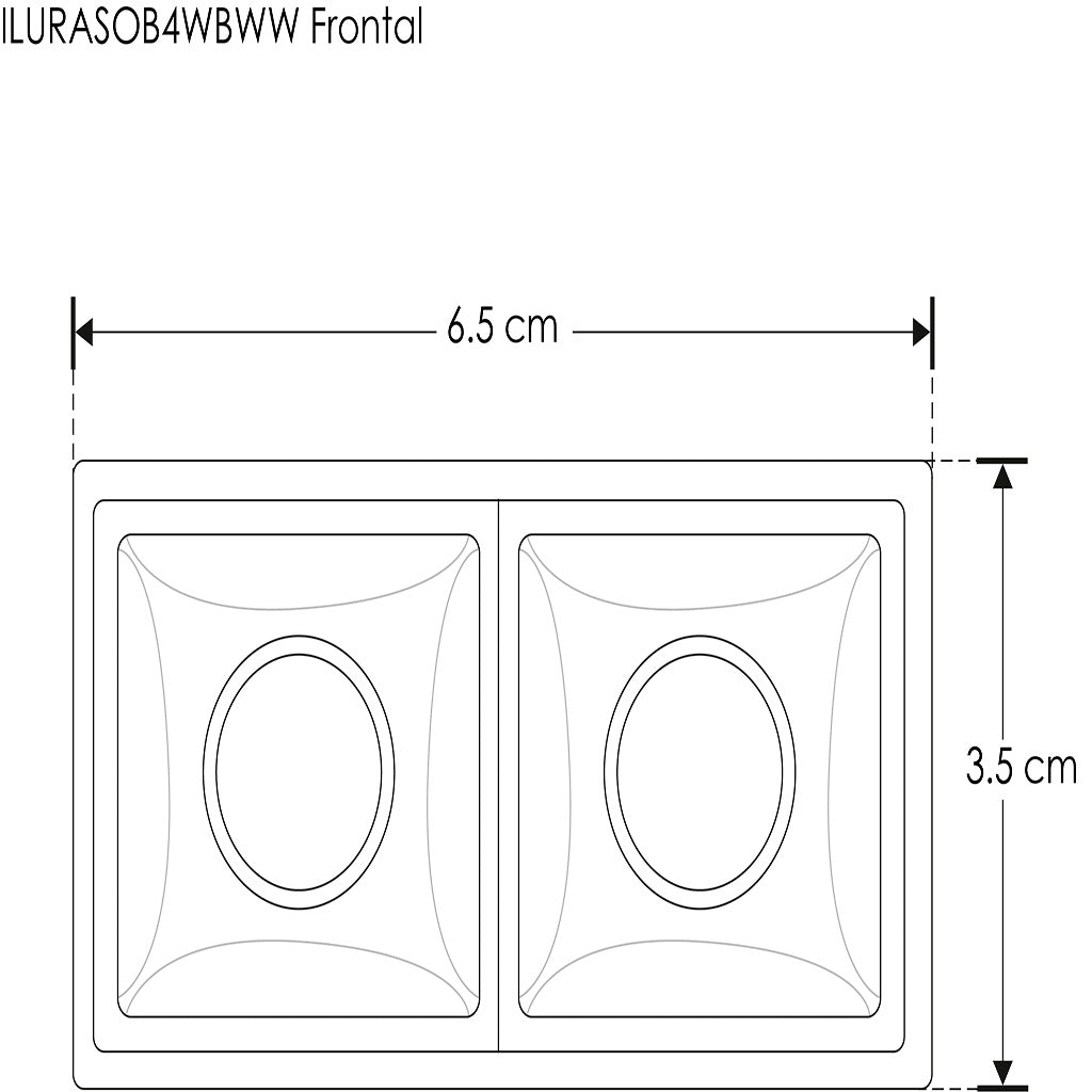 Downlight sobreponer Rectangular Puntual dos cuerpos ópticos 4W 30° CRI:90 de iLumileds