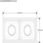 Downlight sobreponer Rectangular Puntual dos cuerpos ópticos 4W 30° CRI:90 de iLumileds