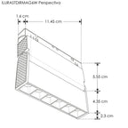 Luminario tipo rectangular puntual dirigible 6W 24° 6 cuerpos ópticos 48V 3000K para riel magnético de iLumileds