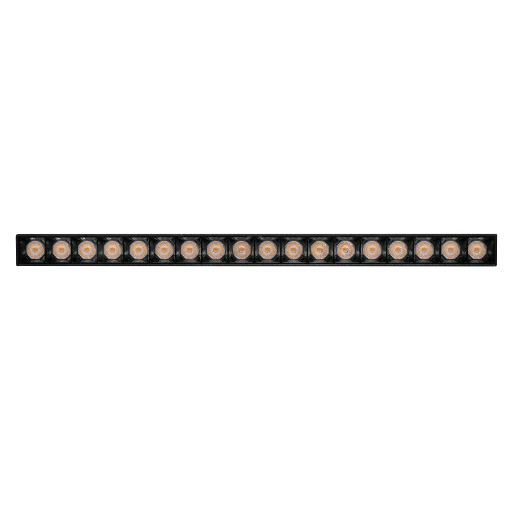 Luminario tipo rectangular puntual 18W 24° 18 cuerpos ópticos 48V 3000K para riel magnético de iLumileds
