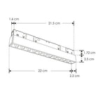 Luminario tipo rectangular puntual 12W 24° 12 cuerpos ópticos 48V cambio de color de luz vía app o iterruptor físico de cálido a frío - 2700K - 4100K - 5500K, para riel magnético de iLumileds